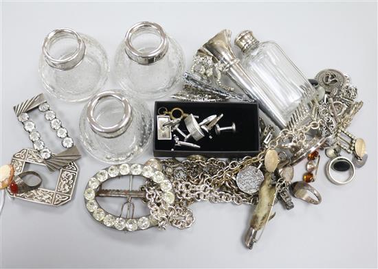 A quantity of silver and silver jewellery etc.